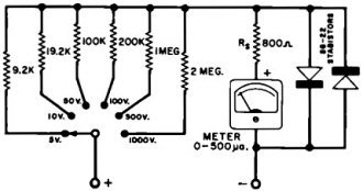 Stabistor-protected multirange d.c. voltmeter - RF Cafe