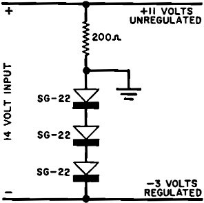 Stabistor voltage regulator using a diode stack - RF Cafe