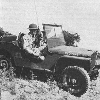 A jeep and a handie-talkie on reconnaissance duty - RF Cafe