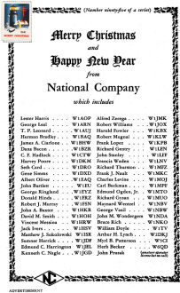 Merry Christmas and Happy New Year from National Company, January 1942 QST - RF Cafe