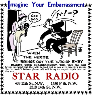 Cartoon Advertising for Radio Service Men (4), February 1933 Radio-Craft - RF Cafe