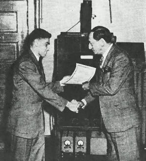 Hugo Gernsback Receives TV Award, January 1951 Radio-Electronics - RF Cafe