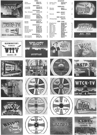 TV Station List Test Patterns & Logos (2), January 1951 Radio-Electronics - RF Cafe