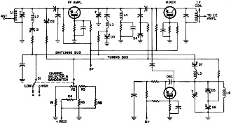 Basic circuit of all-channel TV tuner - RF Cafe