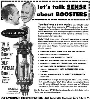 Grayburne Boosters, April 1952 Radio-Electronics - RF Cafe