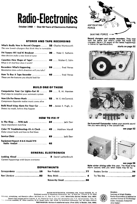 October 1968 Radio-Electronics Table of Contents - RF Cafe