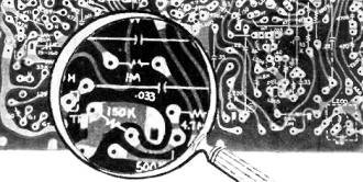 Magnified portion of a Westinghouse printed circuit board - RF Cafe
