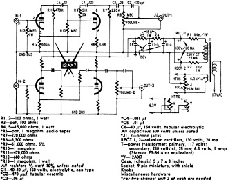 Circuit Schematic of the 2-Channel Preamp - RF Cafe