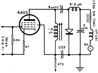 Special test circuit for the 1N64 as used by General Electric Company - RF Cafe