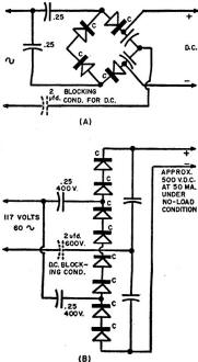 A simplified voltage quadrupler which uses either a 1N34 or a 1N48 - RF Cafe
