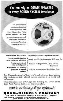 Quam-Nichols Company Speakers, June 1958 Radio & Television News - RF Cafe