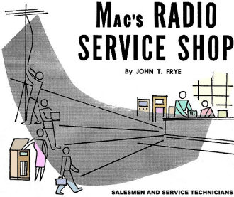 Mac's Radio Service Shop: Salesmen and Service Technicians, June 1952 Radio & Television News - RF Cafe
