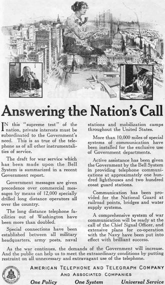American Telephone and Telegraph from the August 11, 1917, The Saturday Evening Post - RF Cafe