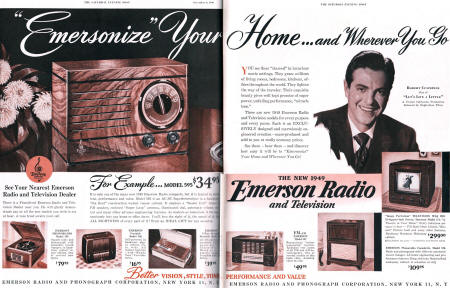 Emerson Radio & Television Advertisement, November 6, 1948 Saturday Evening Post - RF Cafe