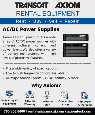 Transcat | Axiom Rental Equipment AC & DC Power Supplies (buy, rent, lease) - RF Cafe