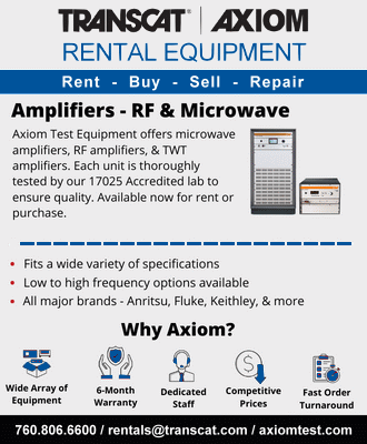 Transcat | Axiom Rental Equipment Amplifiers (buy, rent, lease) - RF Cafe